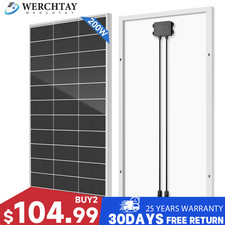 200W 12V Monocrystalline Solar Panel Home RV Power Off Grid PV Camping Caravan