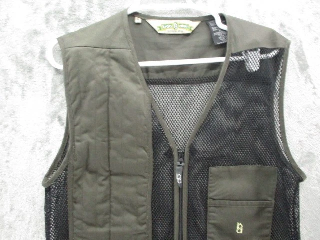 Vintage Bob Allen Shooting Vest Mens Medium Black Green Mesh Full Zip Hunting - Image 2 of 4