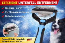 2-in-1 Unterwollb&uuml;rste & Entfilzer Hundeb&uuml;rste HistoTree Katzenb&uuml;rste Blau NEU