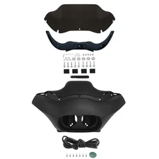 Black Inner Outer Fairings Windshield Trims Fit For Harley Road Glide 1998-2013