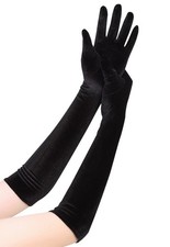 Women's Velvet Long Gloves for 1920s Party, Opera, Dinner  Wedding - Stretch...