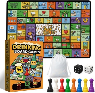Drinking Game Adult Funny 21 Party Board Game W/ Rubber Mat Drunk Games
