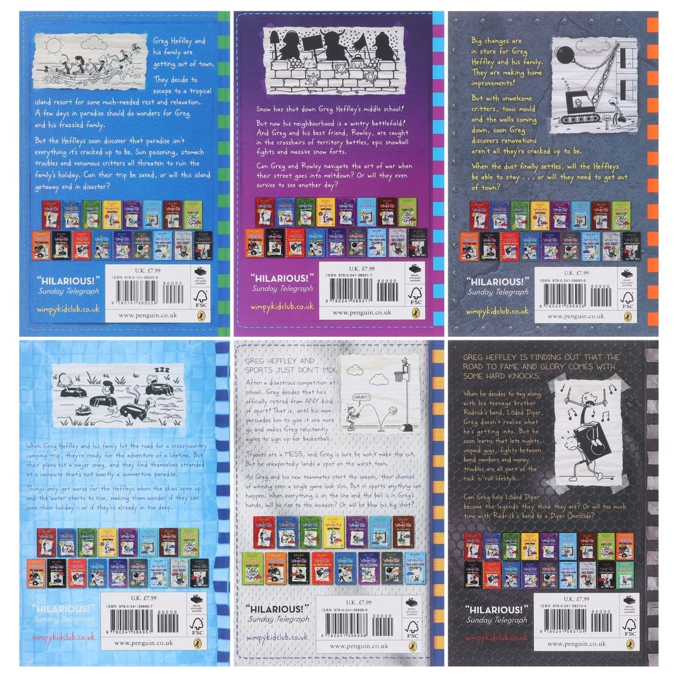 Diary of a Wimpy Kid by Jeff Kinney 6 Books Collection Set - Ages 7+ - Paperback - Image 3 of 4