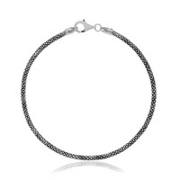 Cavill Silberarmband 925 Sterlingsilber Rhodiniert Geflochten Damen 20 Cm