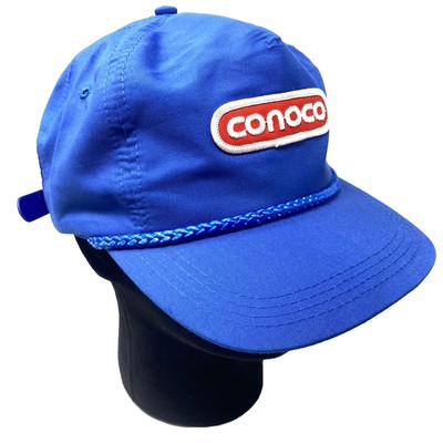 Vintage SportCap Conoco Hat Cap Strapback Adjustable Blue Logo Patch Rope Nice!