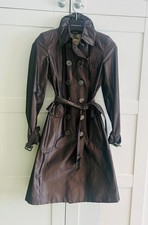 Vintage Burberry Grey Trench with Ruffle Detail Size 4