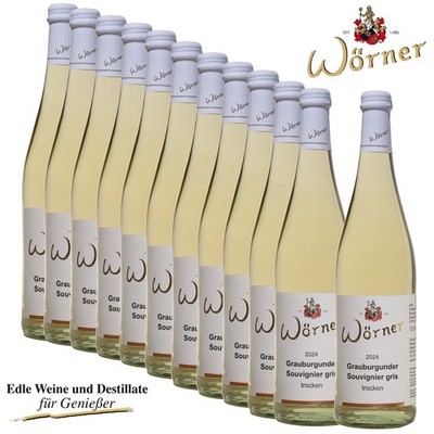 (7,78 /l) GRAUBURGUNDER / Souvignier gris trocken 12x0,75l Qualitätswein