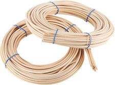 2 Pack 0.2 Inch 65 Feet round Reed Spline,Chair Cane for DIY Craft Rattan Cane W