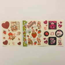 Limited Edition STRAWBERRY SHORTCAKE Sticker Sheets KEEP GROWING  Hearts 3pk