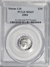 2004 $10 Statue of Liberty 1/10 oz .9995 Platinum ~ PCGS MS69! 3290.00 per troy oz