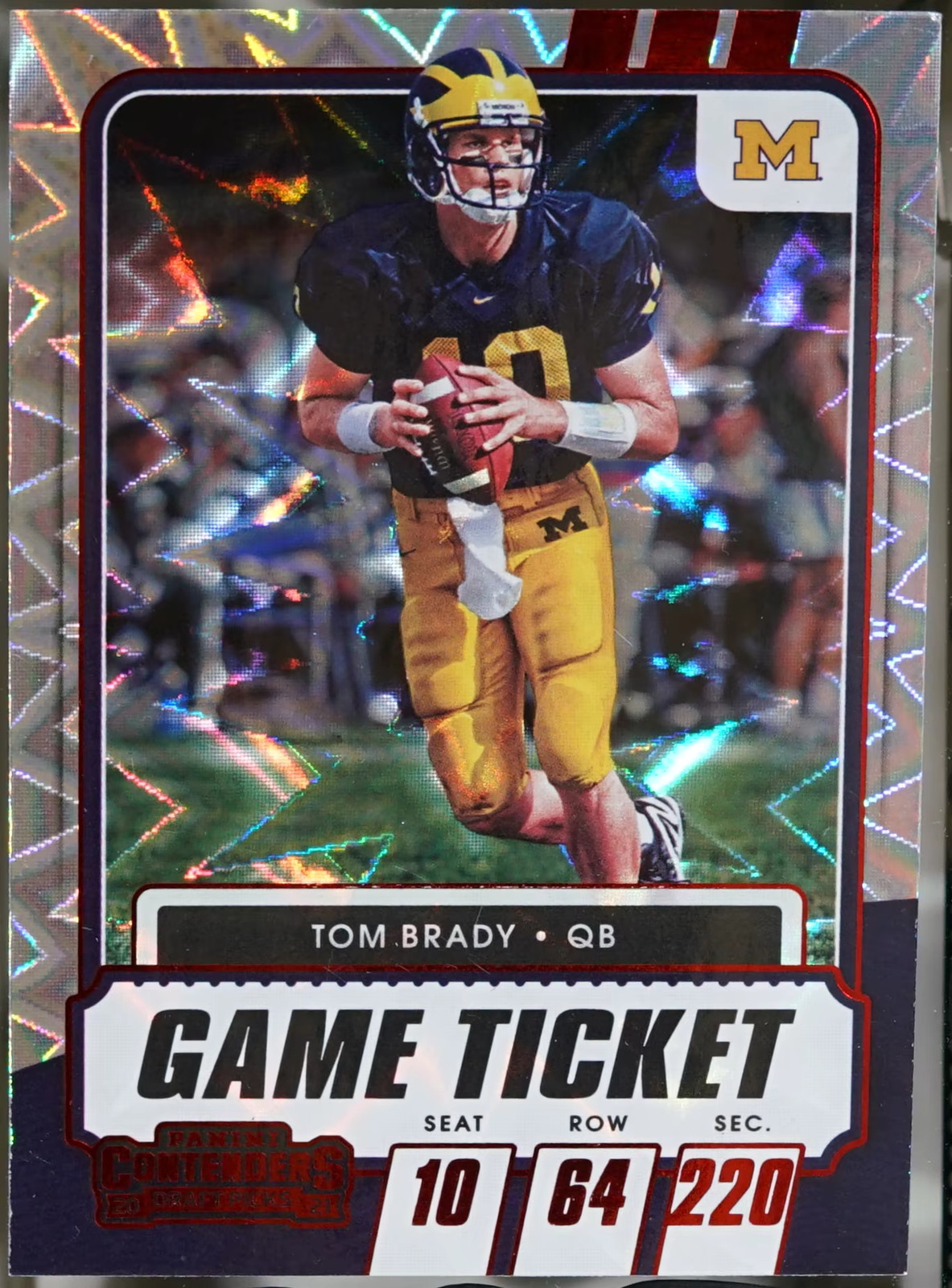 2021 Panini Contenders Draft Picks - Red Explosion #8 Tom Brady Football NM
