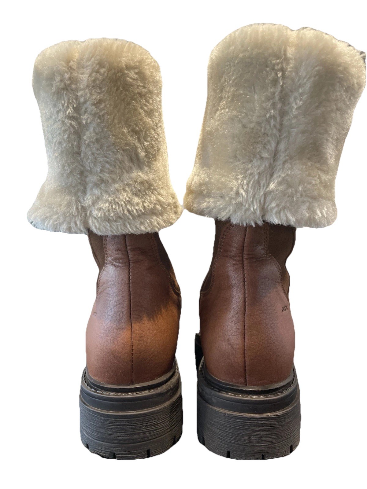 Geox Iridea Girls Women’s Leather Zipped Warm Boots UK 2.5 EU 35 Cognac RRP £77 image 9