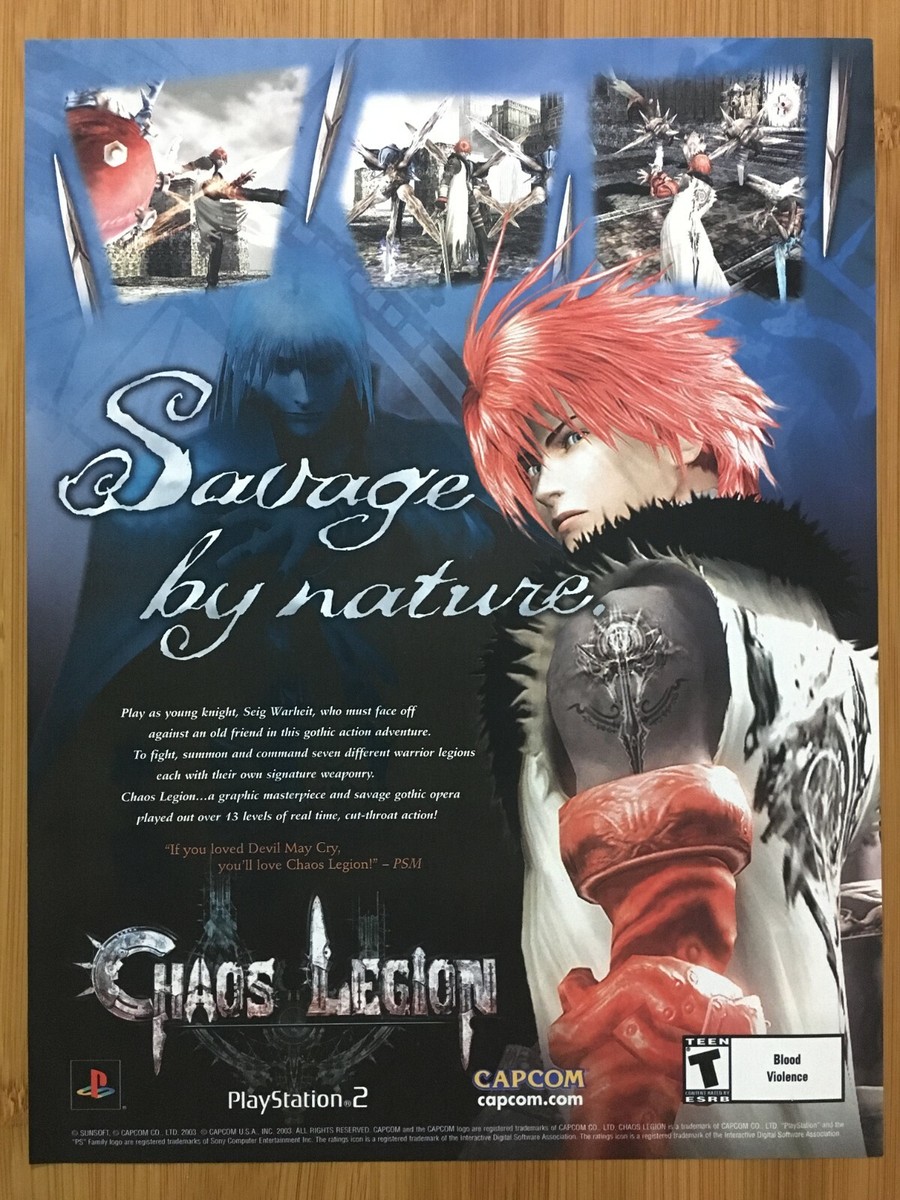 Chaos Legion PS2 2003 Vintage Video Game Print Ad/Poster Official