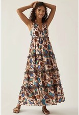 New Anthropologie x Love The Label Boho Printed Maxi Dress sz S