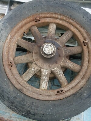 Antique Wooden Car Tire Rim Brake Hub Pontiac Other Makes 10 Spoke 1920 30 S Ebay