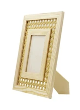 Unfinished Wood Cane Webbing Picture Frame | Paint or Decorate – Fits 4″ × 6″
