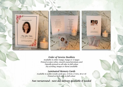 Ordine di Servizio Funerale, Schede di Memoria Laminate - Tanti Disegni - Foto 7 di 7