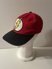 The Flash Logo Hat Cap Snap Back Youth Boys Kids Black Red DC Comics Adjustable