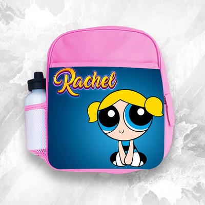 Personalisierter Kinderrucksack beliebiger Name Power Puff Mädchen Mädchen Kinder Schultasche 