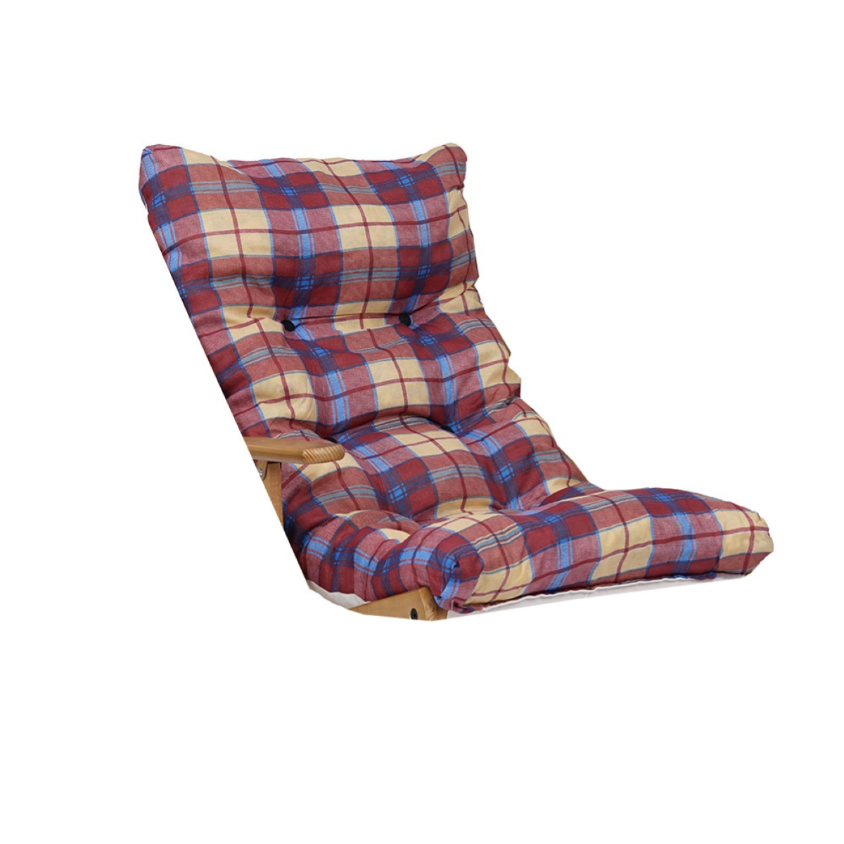Poltrona Relax Legno Con Cuscino Quadrettoni - Made Italy Bordeaux - Foto 12