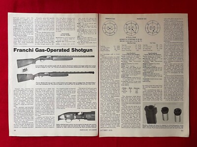 Franchi 530 & 500 Shotguns Magazine Article/Print Ad Specs/Accuracy Chart/Data