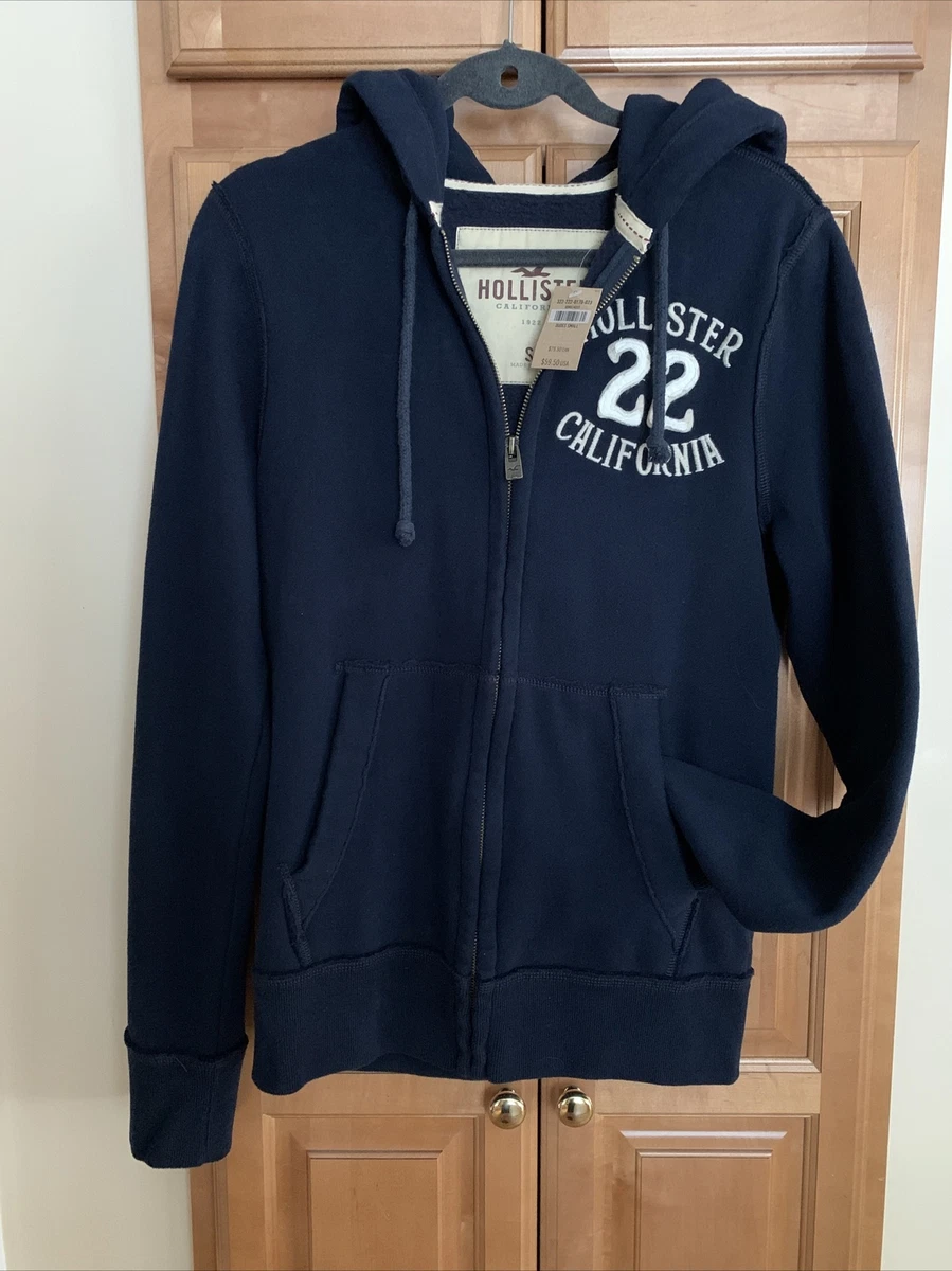 Hollister Mens Hoodie Small Zip Embroidered NWT Appliqué | eBay