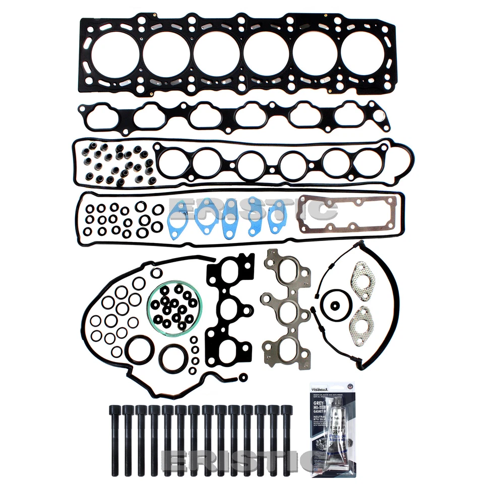 Juego de juntas de culata DOHC para Toyota Supra Turbo 93-98 3,0 L L6 con pernos de cabeza 2JZGTE Foto 4 de 4