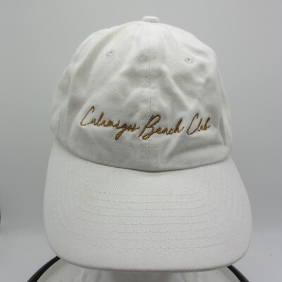 Calamigos Beach Club Malibu Adult Trucker Hat Baseball Cap White Gold Strap  Back