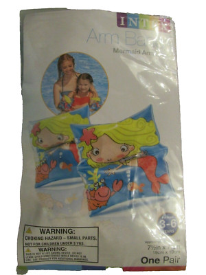 NWT & Sealed Intex Arm Bands Mermaid 3-6 years unisex children's pool safety 
