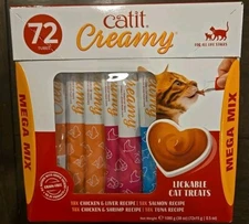 🌟NEW🌟 Catit Creamy Lickable Cat Treats - 72 Tubes Total! Variety Pack Mega MIX