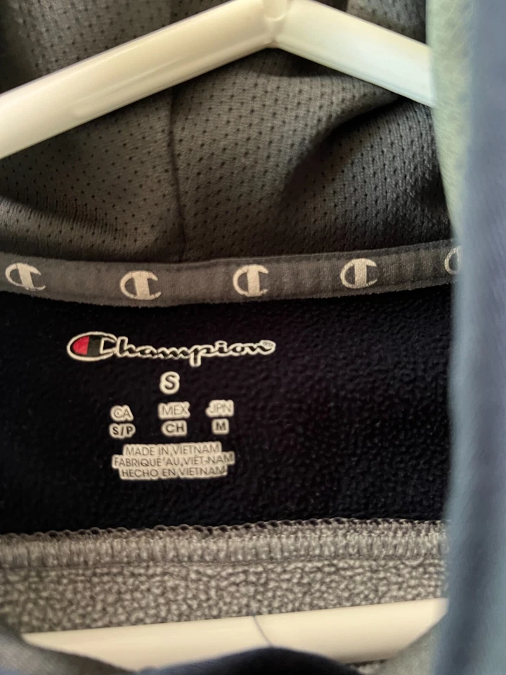 Sudadera con capucha Champion Youth U Of Michigan azul marino/gris talla: pequeña Foto 3 de 4