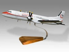 BAe ATP Loganair Desk Wood Airplane New Model Small Scale 1/100