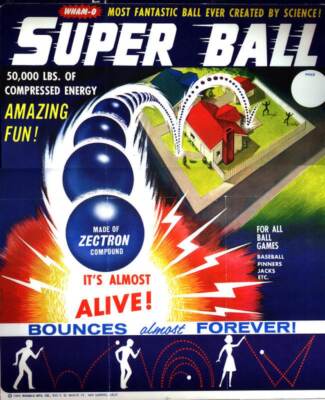 Vintage Wham-o Toys Superball  Ad Reproduction Framing Print Advertising 17x12