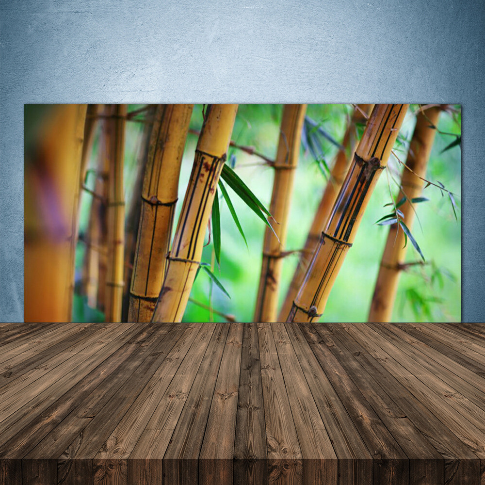 Crédence de cuisine en verre 140x70 cm au motif de bambou naturel