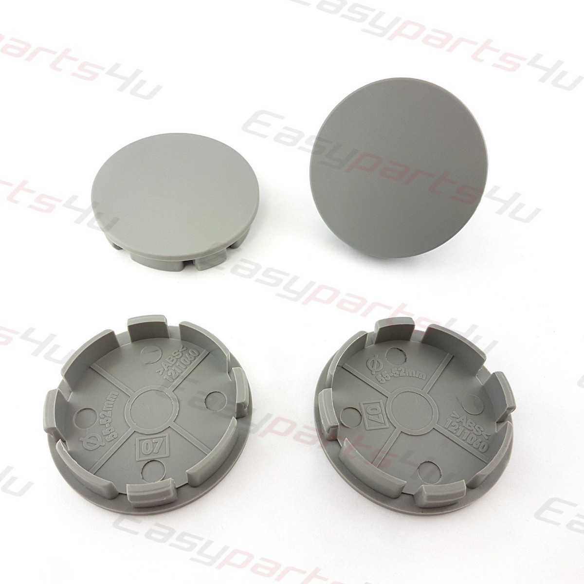 Set Of 4 Universal Alloy Wheel Hub Centre Caps - 55-52mm Grey Matte, Easy Install 9 thumbnail image