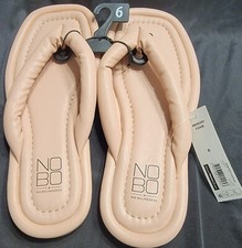 NWT Pink Puffy Thong Flip Flop Sandals Memory Foam Shoes Size 6 No Boundaries