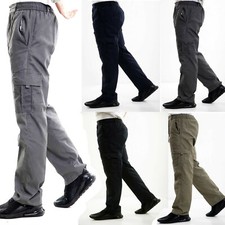 Mens New Elasticated Cargo Combat Cotton Casual Lightweight Trousers Pants M-3XL