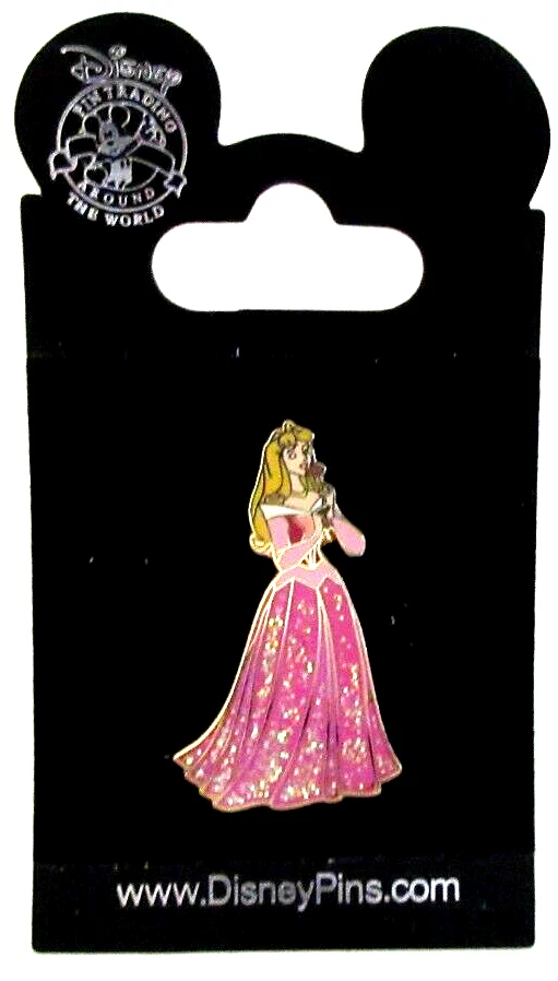 DLP AURORA DE LA BELLEZA DURMIENTE SOSTENIENDO UNA ROSA HASTA SU CARA BRILLO PIN #34604 Foto 4 de 4