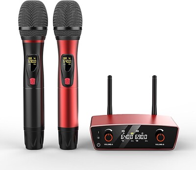 Lotame Wireless Microphone System for Karaoke Singing Dual Wireless Mics