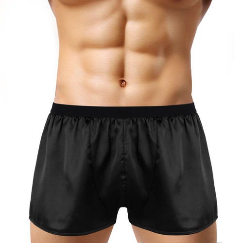 `Herren Satin Seidig Boxershorts Unterwäsche Lose Nachtwäsche Haushalt Unterhose - Bild 38 von 75