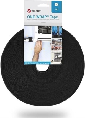 VELCRO  Marke ONE-WRAP  schwarz 10, 16, 20, 25 mm Kabelbinder Klettrolle 25 m