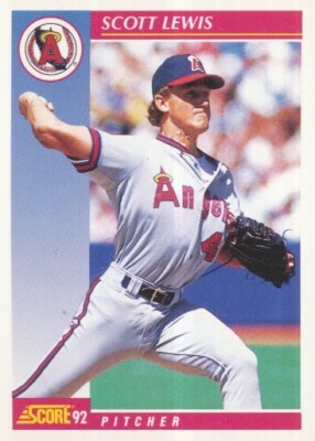 #165 CALIFORNIA ANGELS # SCOTT LEWIS # BASEBALL CARD SCORE NFL '92
