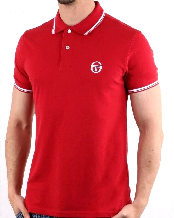 MENS SERGIO TACCHINI 020 SHORT SLEEVE RED COTTON POLO SHIRT