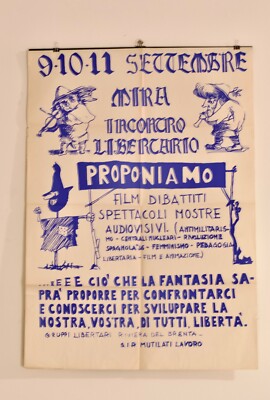 Original Manifesto Libertarian Groups Riviera del Brenta, Venice circa 1970