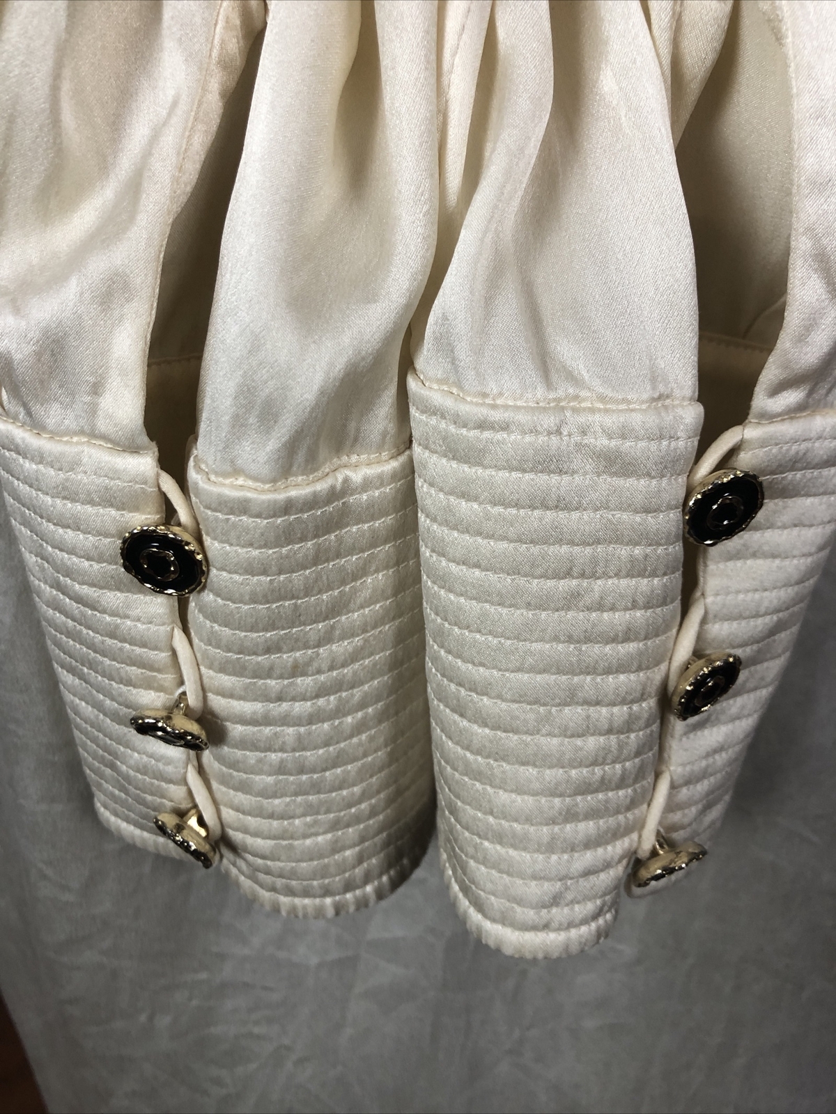 VTG Louis Feraud FR 38 US 8/10 Silk Double Breasted 13 Button Blouse Ivory RARE image 6