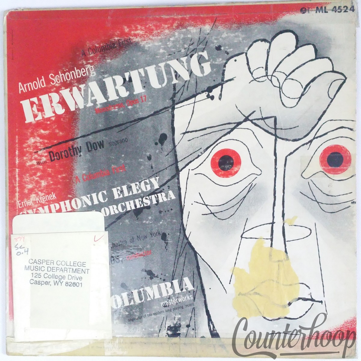 米LP Dimitri Mitropoulos, Dorothy Dow Arnold Schonberg, Ernst Krenek: Erwartung  ML4524 COLUMBIA MASTERWORKS /00260 Arnold Schönberg, Dorothy Dow / Ernst Krenek, The