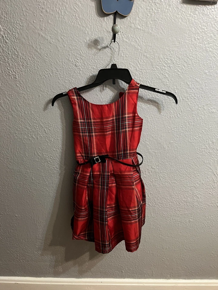Niñas Talla 6X/7 Children’s Place Vestido de Navidad Rojo a Cuadros Foto 3 de 4