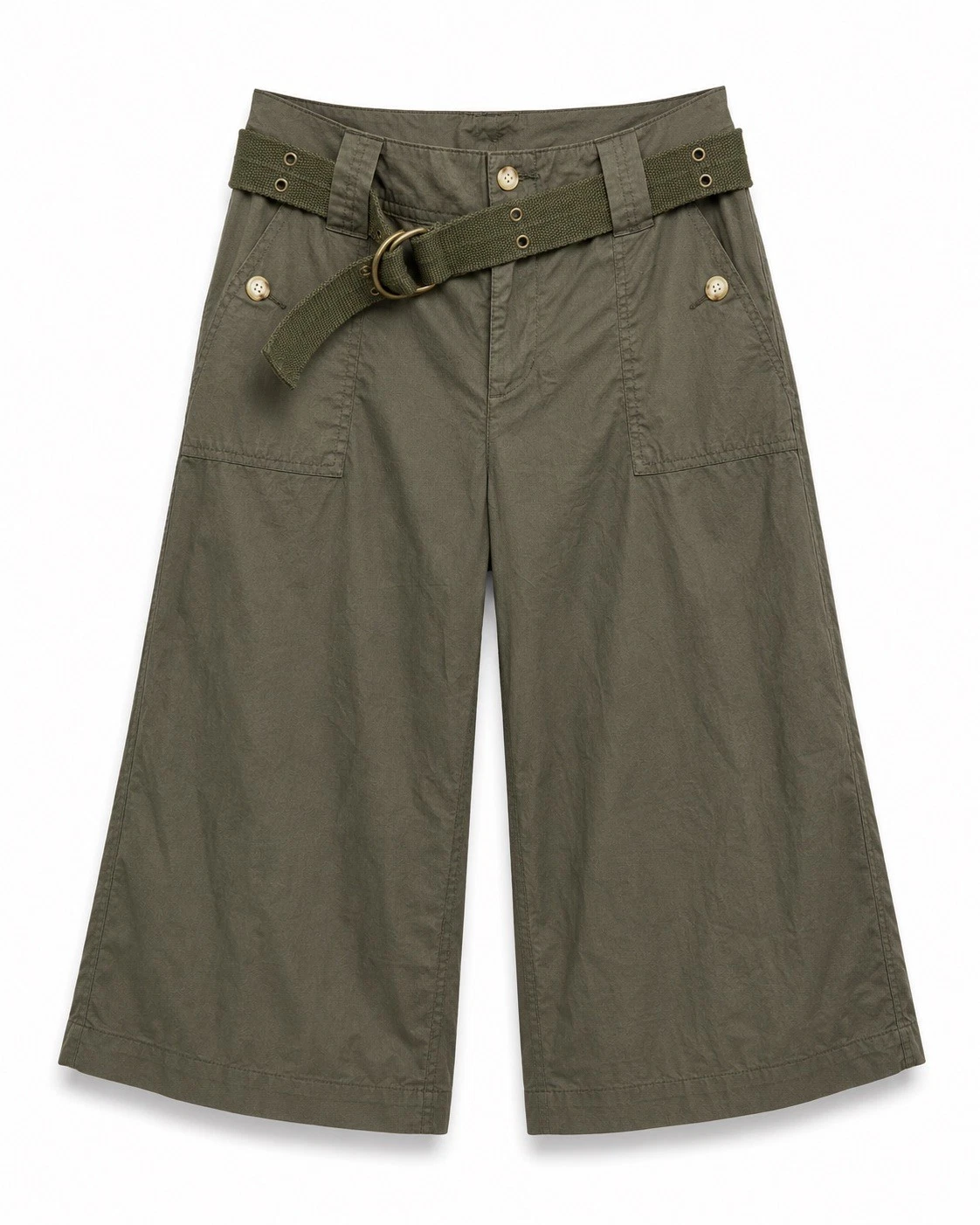 Ralph Lauren Womens Belted Gaucho Capri Cropped Wide Leg Pants 10P Green
Opens in a new window or ta