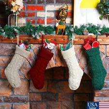 Christmas Stocking Large Size Sock Santa Candy Gift Bag Hanging Xmas Tree Decor