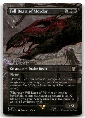 Fell Beast of Mordor (Borderless) #513 (Foil) NM Lord of the Rings LTC Magic MTG